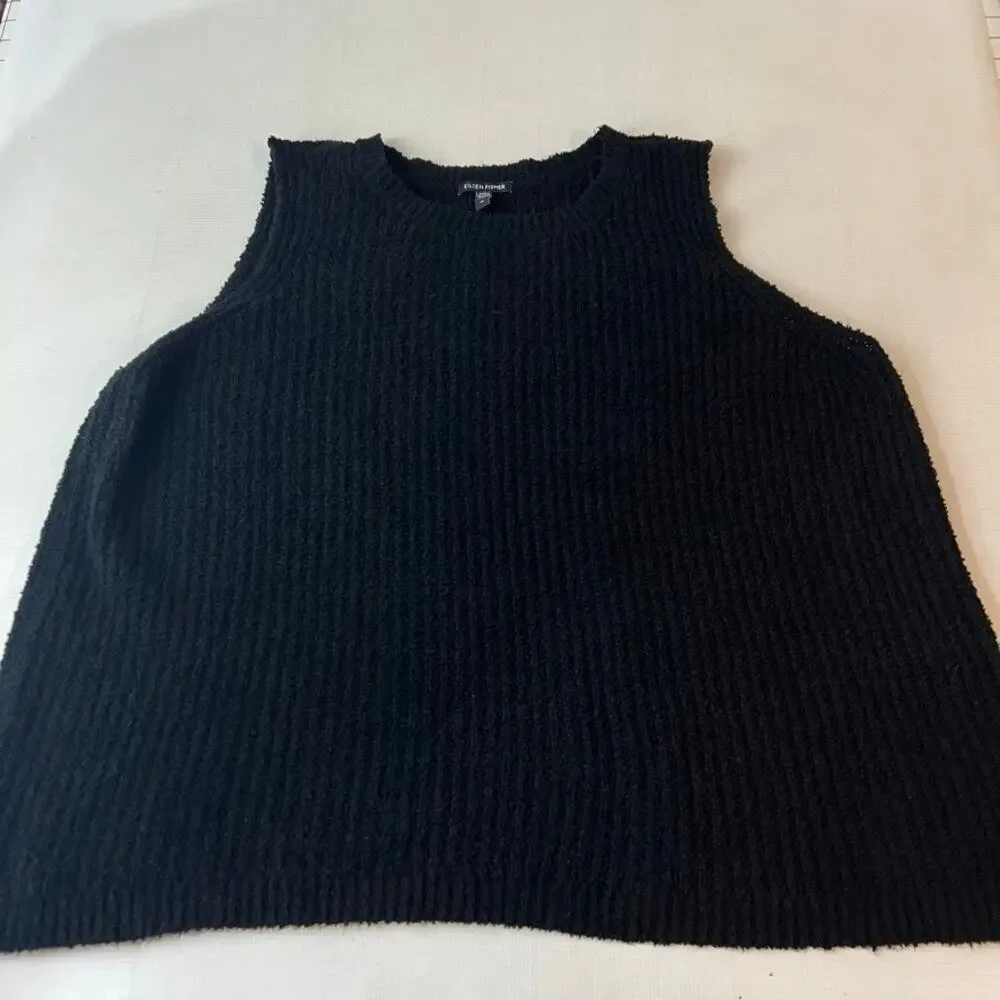 EILEEN FISHER Organic Cotton Blend Fluff Sleeveless Sweater Vest‎ Women Size 3X